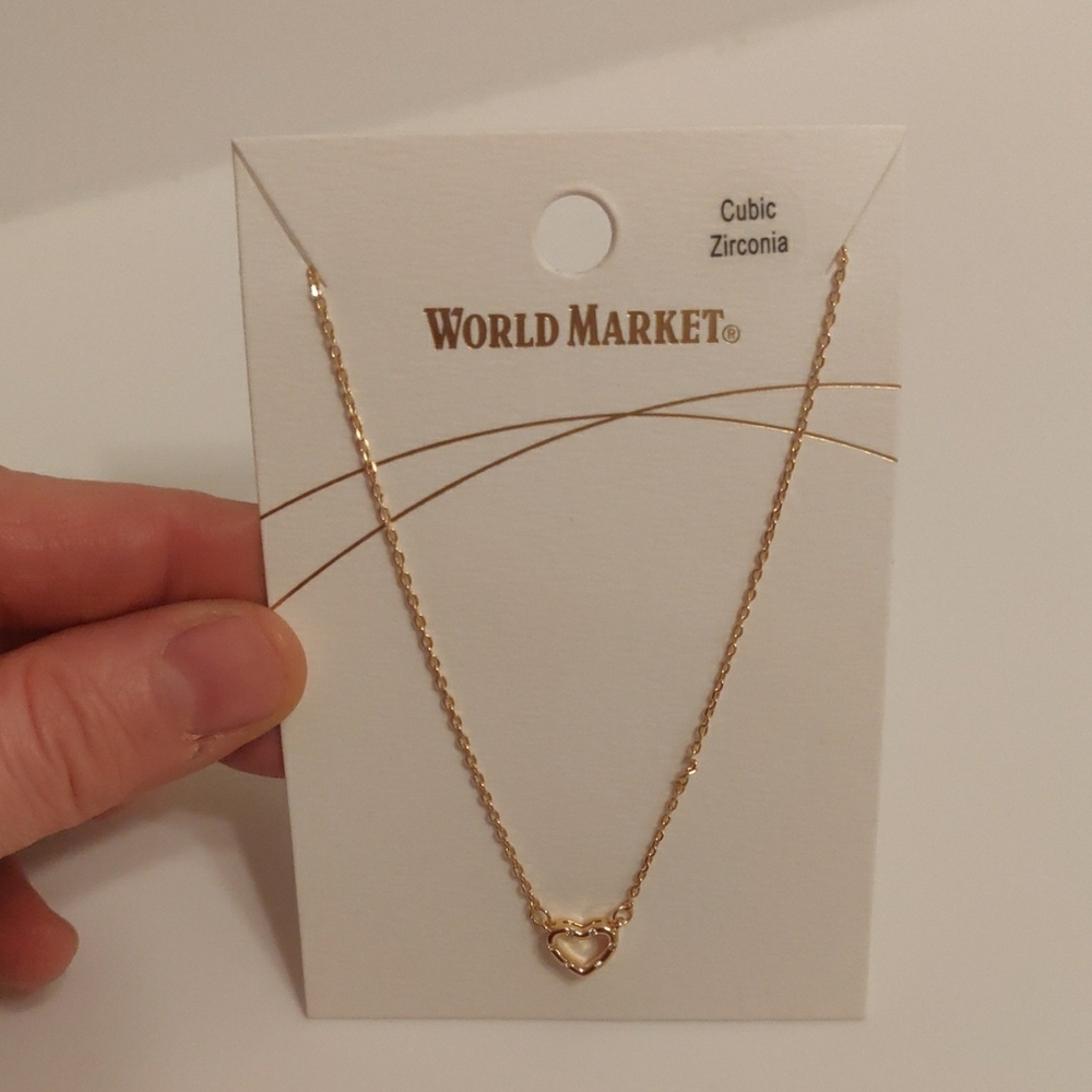 New! Y2K World Market Gold Heart Necklace Cottagecore Retro Luxury Retro ShaChic